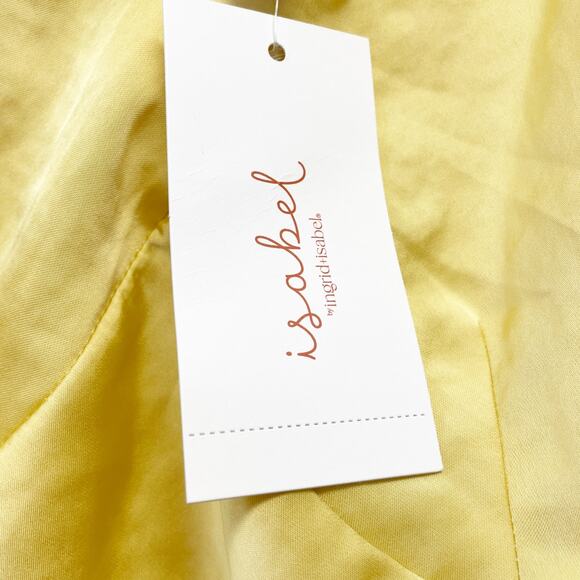 Isabel By Ingrid & Isabel Women's Yellow Satin V Neckline Slip Dress Size s - Picture 3 of 5